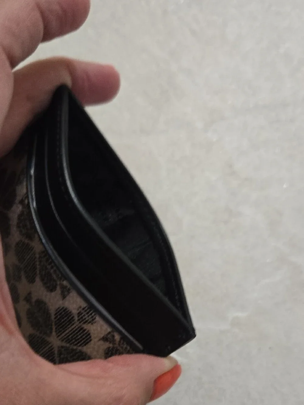 kate spade Black and Cream Floral Jacquard Card Case
